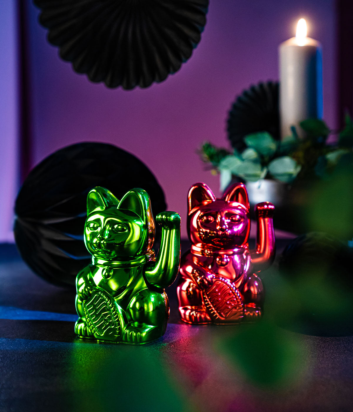 Lucky Cat Classic Glossy Green