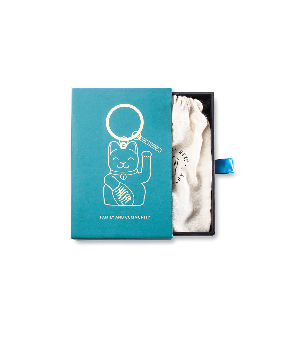 Lucky Cat Keyring Green