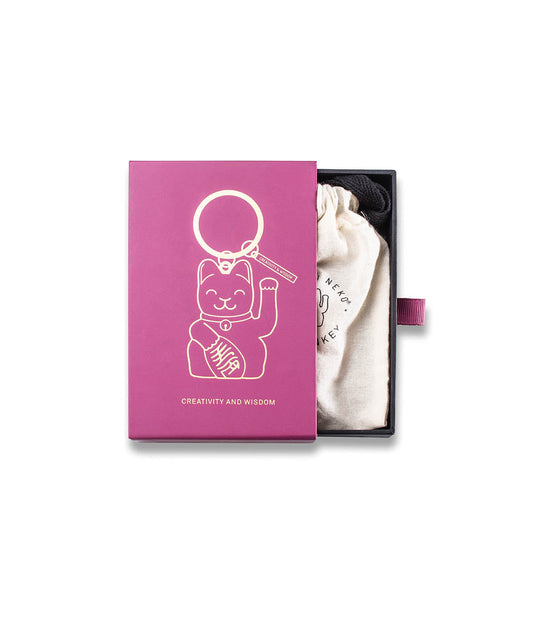 Lucky Cat Keyring Purple