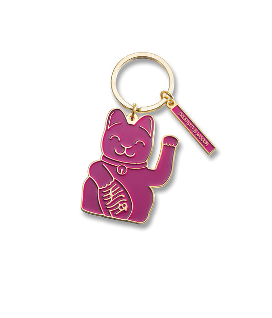 Lucky Cat Keyring Purple