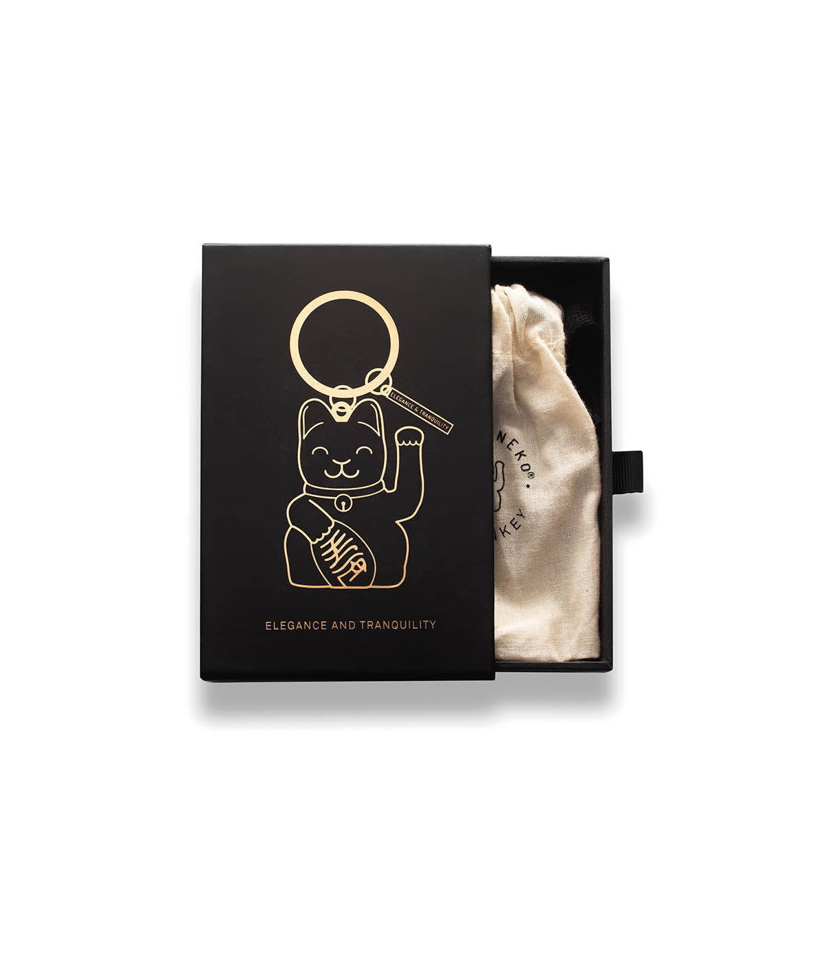 Lucky Cat Keyring Black