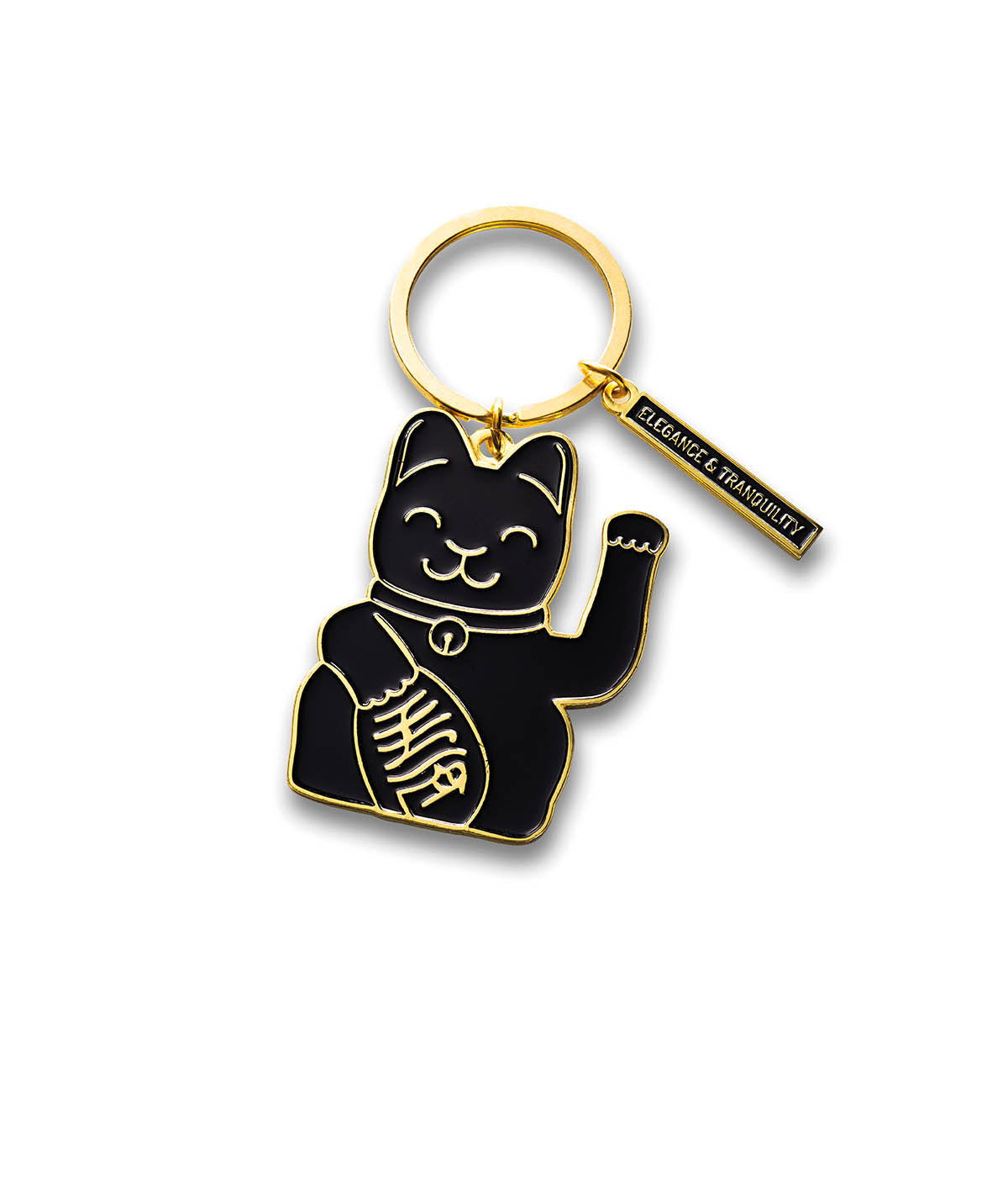 Lucky Cat Keyring Black