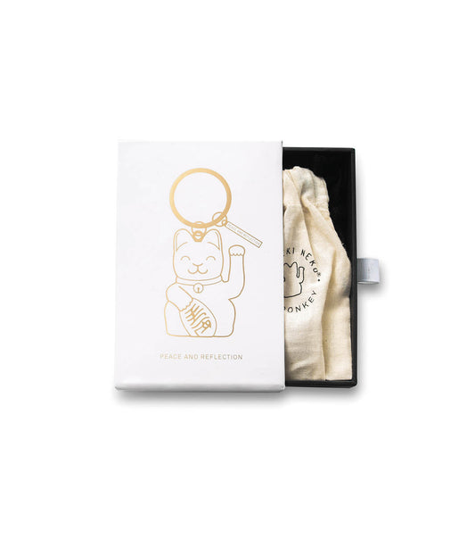 Lucky Cat Keyring White