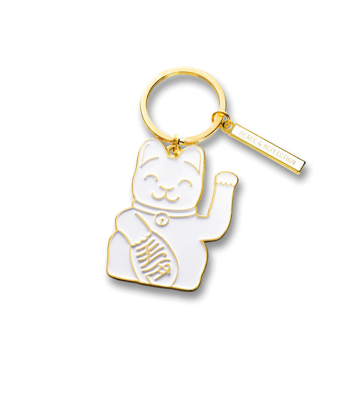 Lucky Cat Keyring White