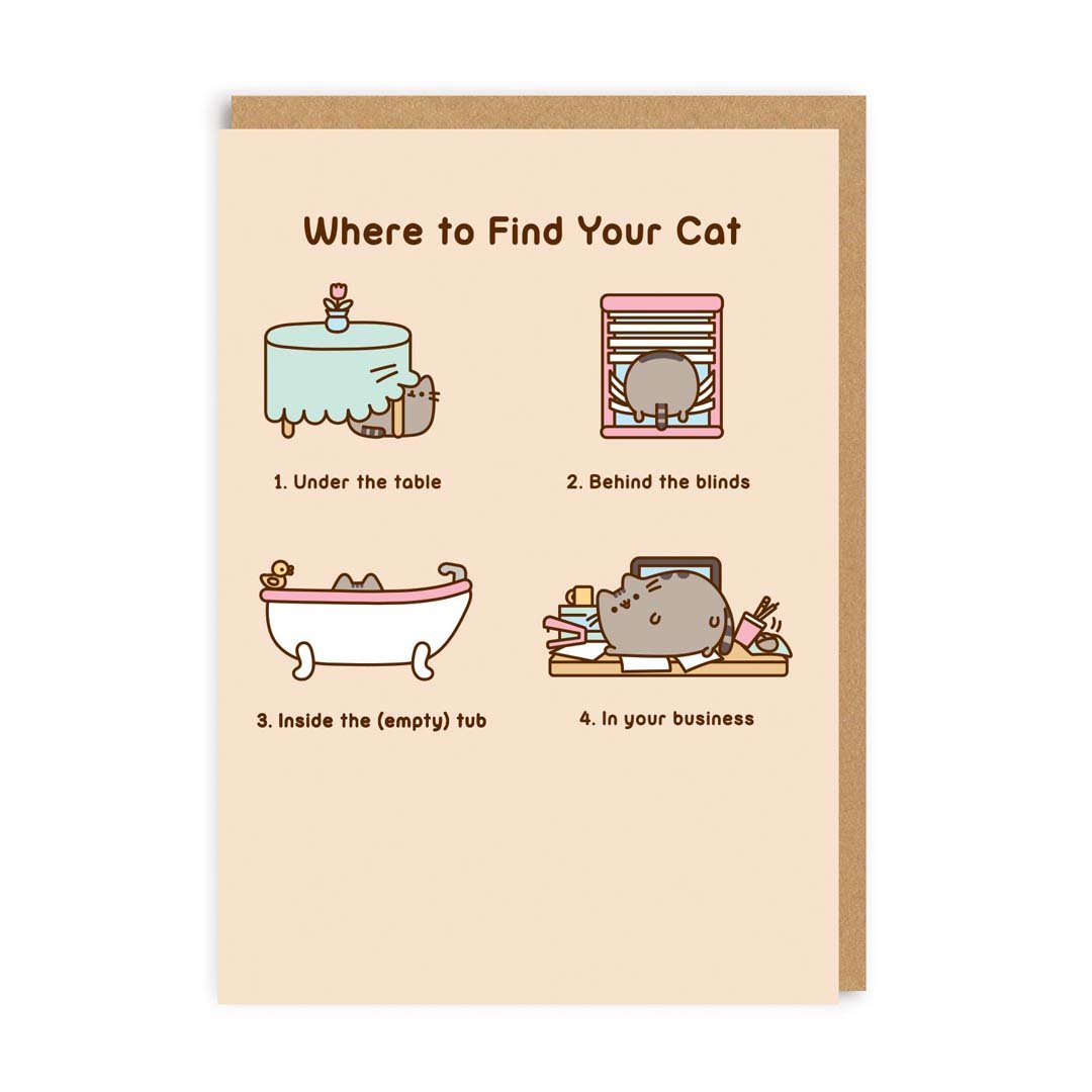 Where To Find Your Cat Pusheen Greeting Card – Dynasty of Cats