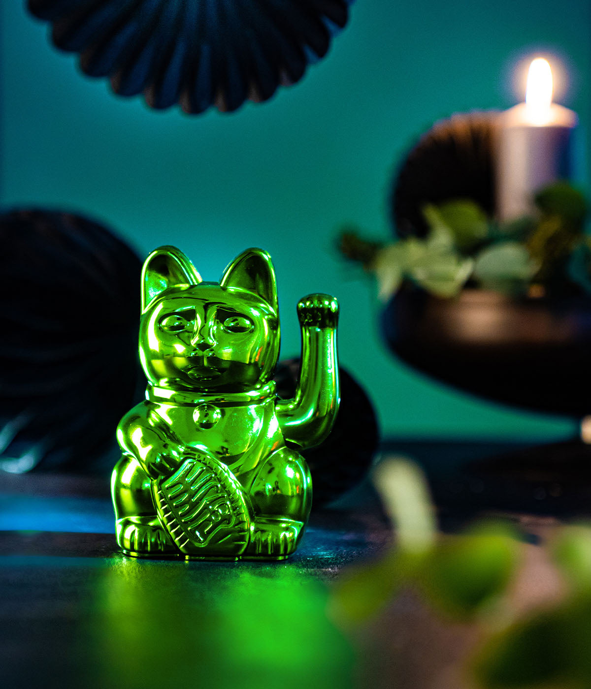 Lucky Cat Classic Glossy Green