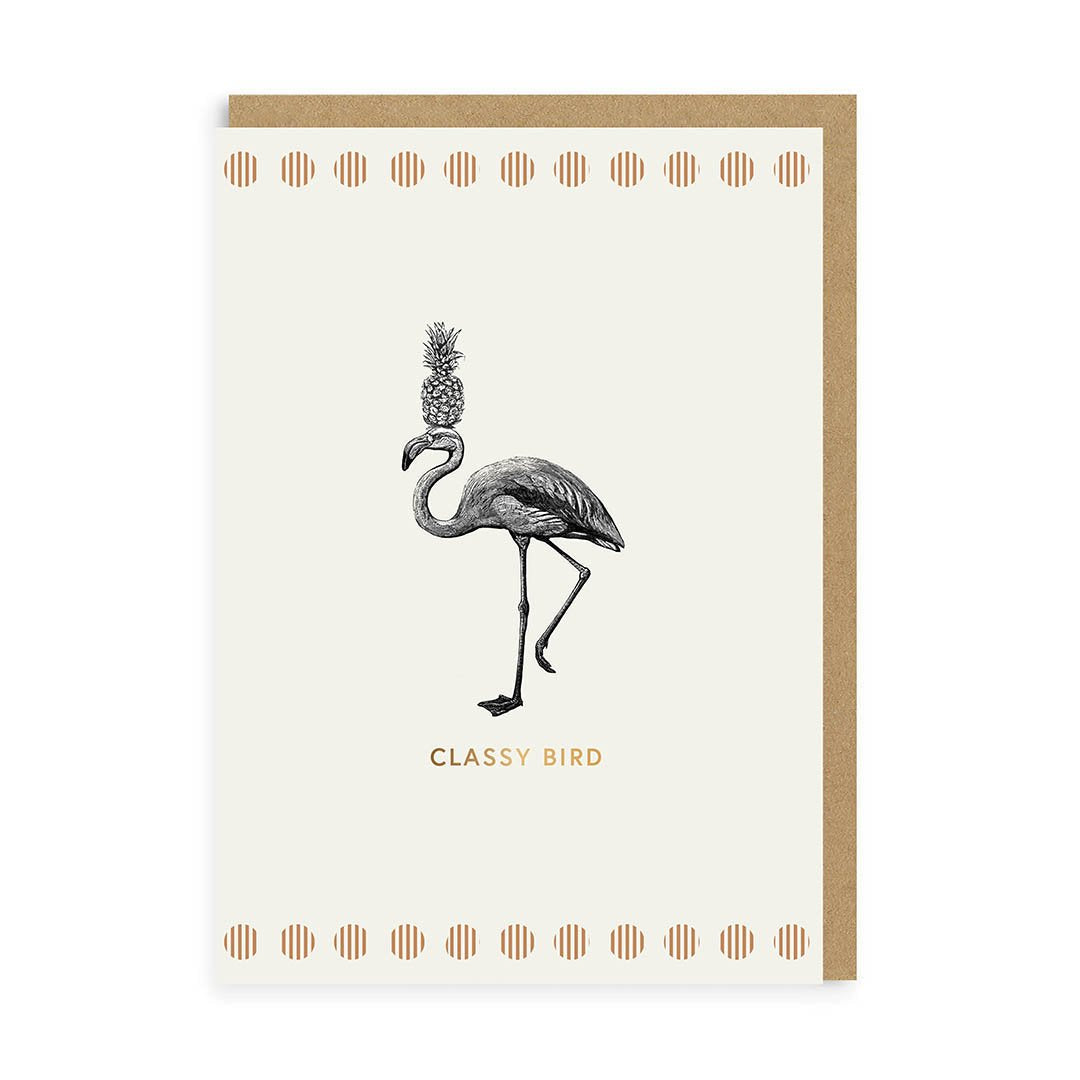 Mono Classy Bird Greeting Card